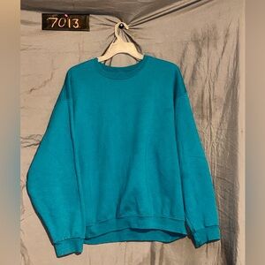 Fruit of the Loom Men's Crewneck Sweater in Teal Blue